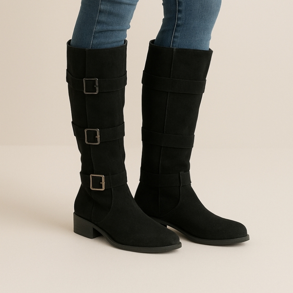Naturalizer Caro Buckle Detail Suede Boots